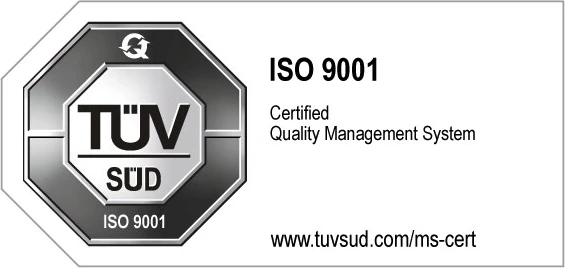 TÜV SÜD – zertifiziert nach ISO 9001, Qualitätsmanagementsystem